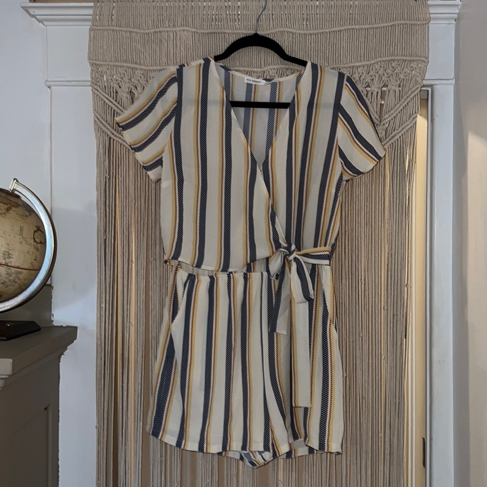 Striped cutout romper